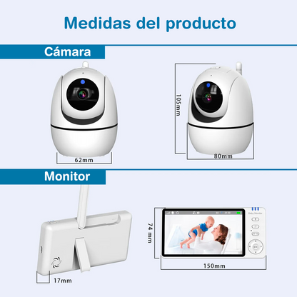 Cámara monitor bebé 360º